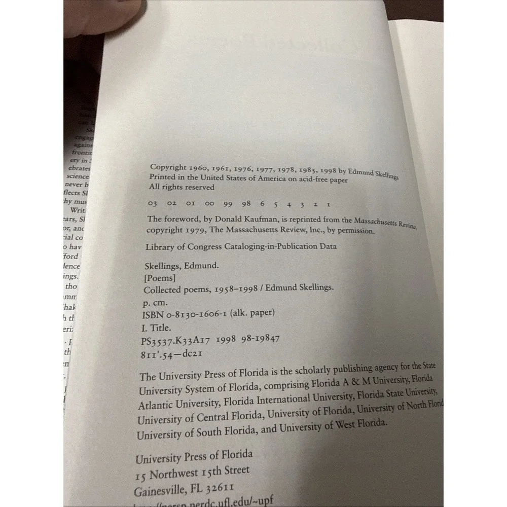 COLLECTED POEMS: 1958-1998 By Edmund Skellings - Hardcover - SIGNED -Audio‎ CD